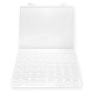 Caja de almacenamiento de joyer&iacute;a con 14x4 compartimentos Transparente