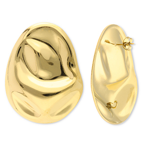 Fornituras Acero Inox pendientes &oacute;valo con anilla Dorado