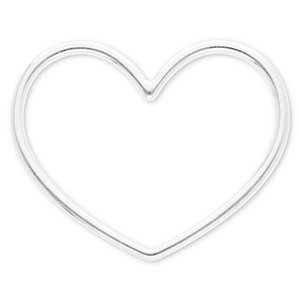 Fornituras Acero Inox entrepieza coraz&oacute;n Plateado