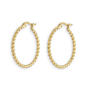 Pendientes Acero Inox criolla espiral Dorado