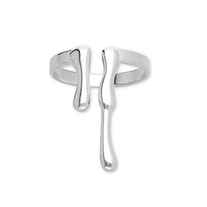 Anillos Acero Inox gotas Plateado