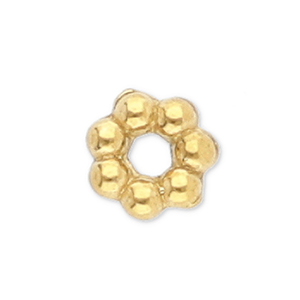 Abalorios acero inox anillo separador Bali 3mm Dorado