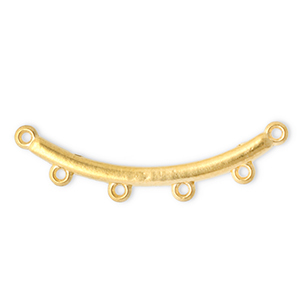 Fornituras acero inox entrepieza arco con 4 anillas Dorado