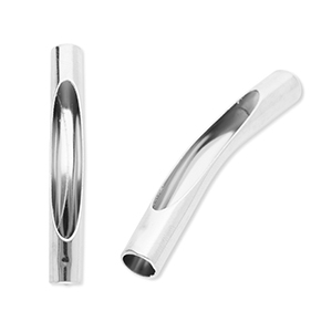 Abalorios acero inox tubo Plateado