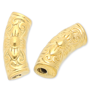 Abalorios acero inox tubo Dorado