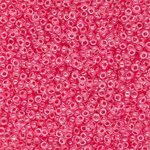 Rocalla Miyuki 15/0 Carnation Pink Lined Crystal 15-0208