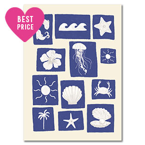 BY31&reg; Tarjetas para joyer&iacute;a naturaleza Blanco-azul