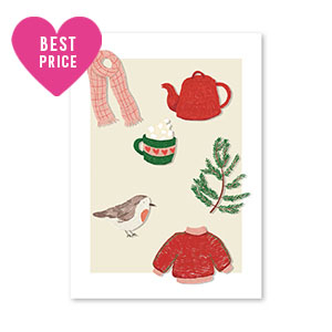 Tarjetas para joyer&iacute;a inverno Blanco-rojo-verde