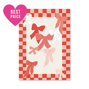 Tarjetas para joyer&iacute;a lazos Rojo-rosa-blancuzco