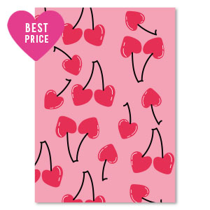 Tarjetas para joyer&iacute;a "cerezas" Rosa