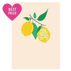 Tarjetas para joyer&iacute;a "Easy peasy lemon squeezy" Beige-amarillo