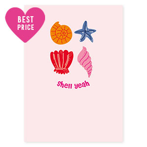 Tarjetas para joyer&iacute;a "Shell yeah" Rosa claro