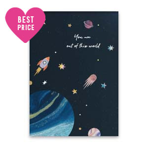 Tarjetas para joyer&iacute;a "you are out of this world" Negro-multicolor