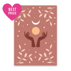 Tarjetas para joyer&iacute;a manos & luna Rosa vintage