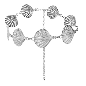 Cadena para la cadera conchas Plateado