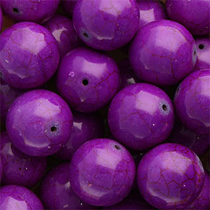 Abalorios de cer&aacute;mica 20mm Morado berenjena