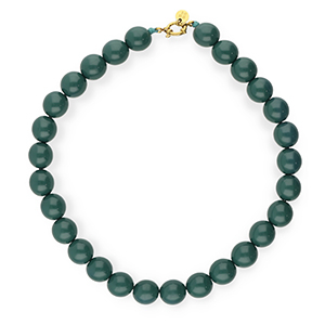 BY31&reg; Collares de abalorios acr&iacute;licos 16mm brillante Mediterranea green 19-4517 TCX-dorado