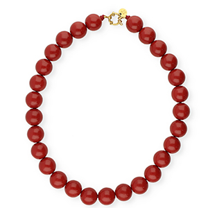 BY31&reg; Collares de abalorios acr&iacute;licos 16mm brillante Salsa red 18-1657 TCX-dorado