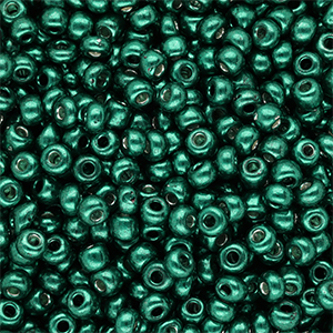Rocalla cristal 6/0 (4mm) Verde teal met&aacute;lico brillante