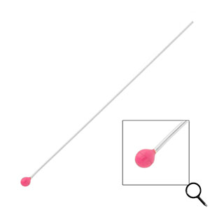 BY31&reg; Fornituras Acero inox bast&oacute;n con cabeza bola 70mm Plateado-rosa magenta