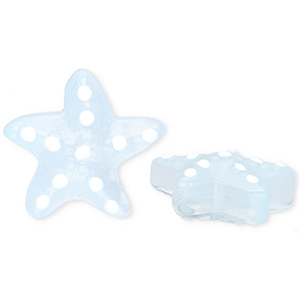 Abalorios de vidrio a mano estrella de mar Azul claro transparente-blanco