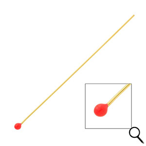 BY31&reg; Fornituras Acero inox bast&oacute;n con cabeza bola 70mm Dorado-rojo