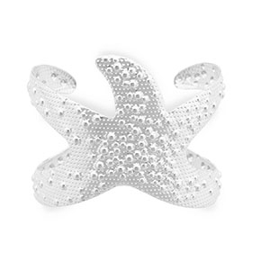 Pulseras Acero Inox bangle estrella de mar Plateado