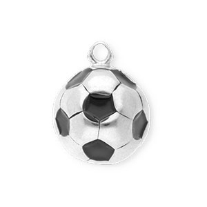 Colgantes Acero Inox f&uacute;tbol Plateado-negro