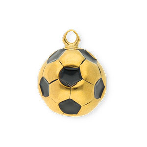 Colgantes Acero Inox f&uacute;tbol Dorado-negro
