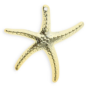 Colgantes acr&iacute;licos estrella de mar Dorado