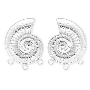 BY31&reg; Fornituras Acero Inox pendientes concha con 3 anillas Plateado