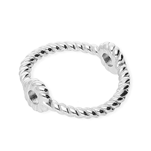 Fornituras acero inox anillo cerrado con 2 anillas 13mm Plateado