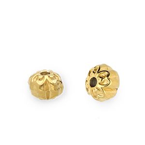 Abalorios acero inox flor Dorado