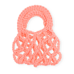 Bolsitas de ganchillo hechas a mano Rosa salm&oacute;n ne&oacute;n
