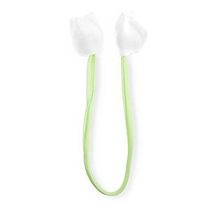 Colgantes llamativos tulip&aacute;n brillante Verde claro-blanco