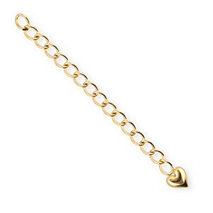 BY31&reg; Fornituras Acero inox extenci&oacute;n set de cadena coraz&oacute;n Plateado