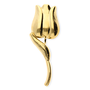 Broches llamativos in acero inox tulip&aacute;n Dorado