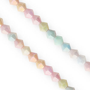 Abalorios faceteados bicono 6mm Pastel multicolor-cubierta AB
