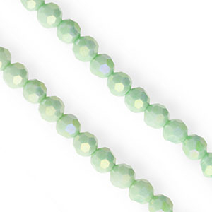 Abalorios faceteados redondos 6mm Verde claro-cubierta AB