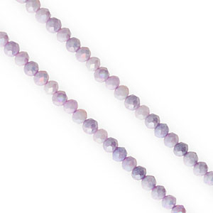 Abalorios faceteados disco 4x3mm P&uacute;rpura-cubierta AB