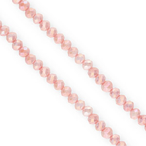 Abalorios faceteados disco 4x3mm Rosa salm&oacute;n-cubierta AB