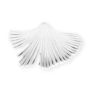 Colgantes Acero Inox hoja Ginkgo Plateado