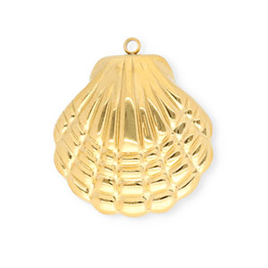 Colgantes Acero Inox concha Dorado