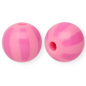 Abalorios acr&iacute;licos 12 mm con rayas Rosado claro-rosado