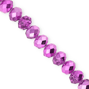 Abalorios faceteados disco 12x9mm P&uacute;rpura orqu&iacute;dea-revestimiento pearl shine