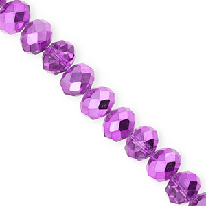 Abalorios faceteados disco 12x9mm P&uacute;rpura-revestimiento pearl shine