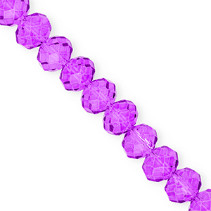Abalorios faceteados disco 12x9mm P&uacute;rpura uva