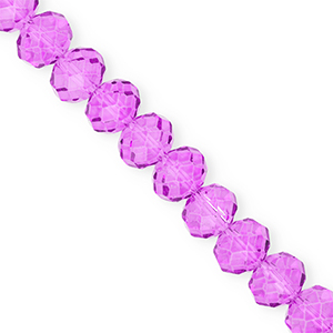 Abalorios faceteados disco 12x9mm P&uacute;rpura