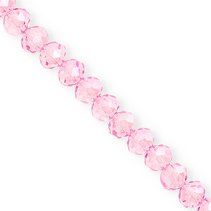 Abalorios faceteados disco 8x6mm Rosa claro