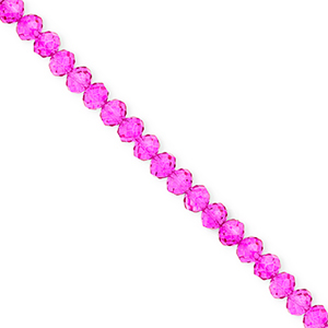 Abalorios faceteados disco 4x3mm Rosa fucsia